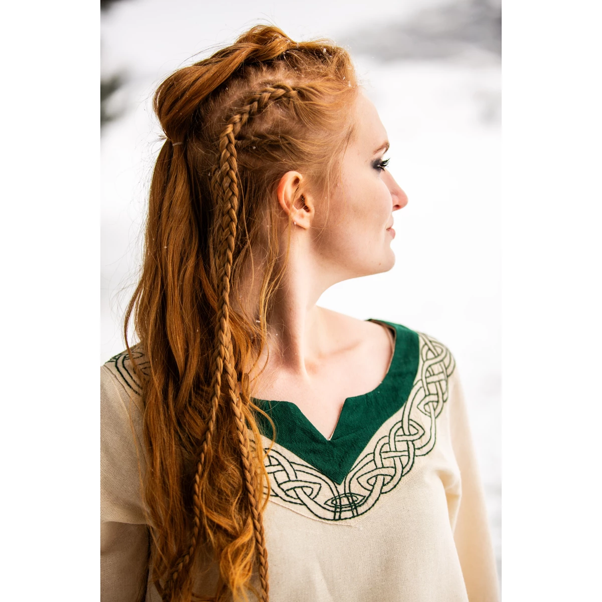 Noble Viking Dress Lagertha with Hand Embroidery