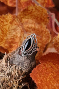 Elfen Ring mit Onyx aus Silber