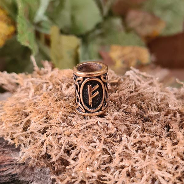 Bartperle Wikinger Rune aus Bronze