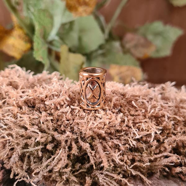 Bartperle Wikinger Rune aus Bronze