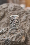 Wikinger Haarperle Valknut aus Silber - Auslaufmodell