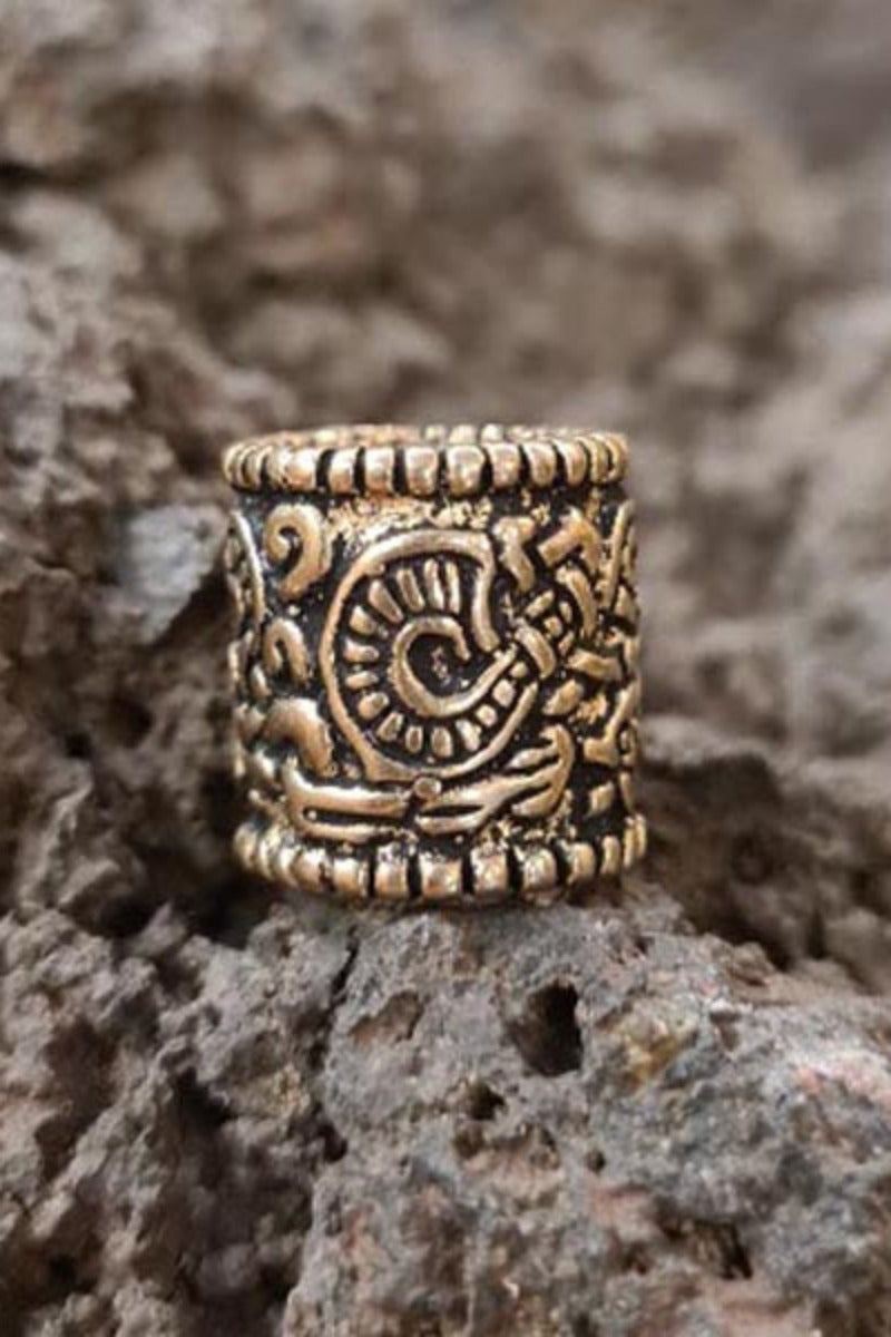 Große Wikinger Bartperle im Jelling-Stil aus Bronze