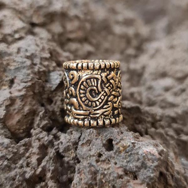 Große Wikinger Bartperle im Jelling-Stil aus Bronze