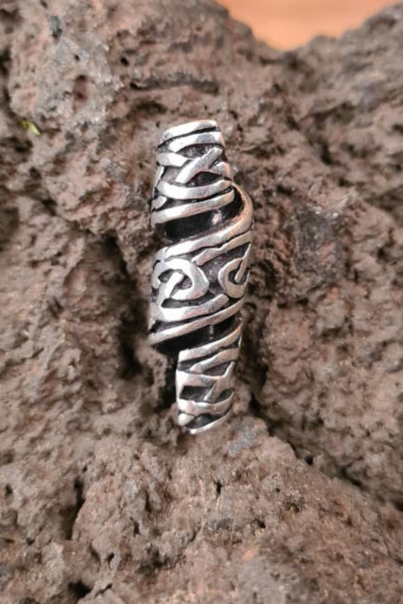 Große Wickelperle Flechtband aus Silber