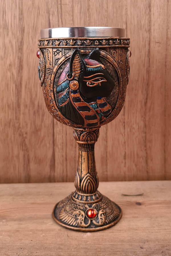 Egyptian Goblet Bastet - hand-painted