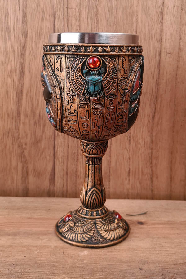 Egyptian Goblet Bastet - hand-painted