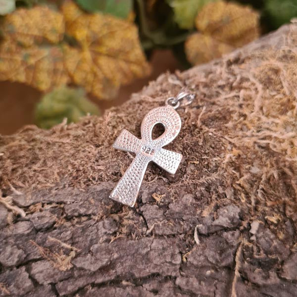 Ägyptisches Amulett Anch mit Onyx aus Silber