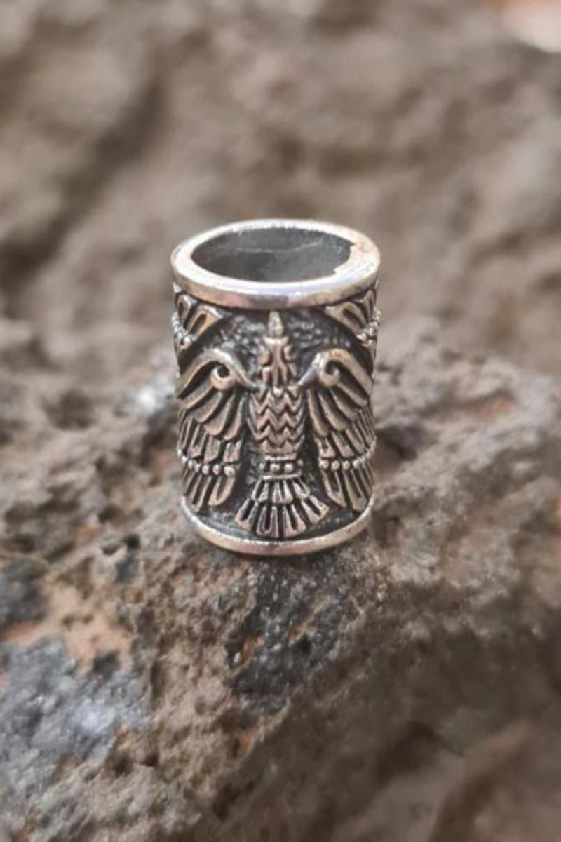 Wicca Haarperle Raben aus Silber