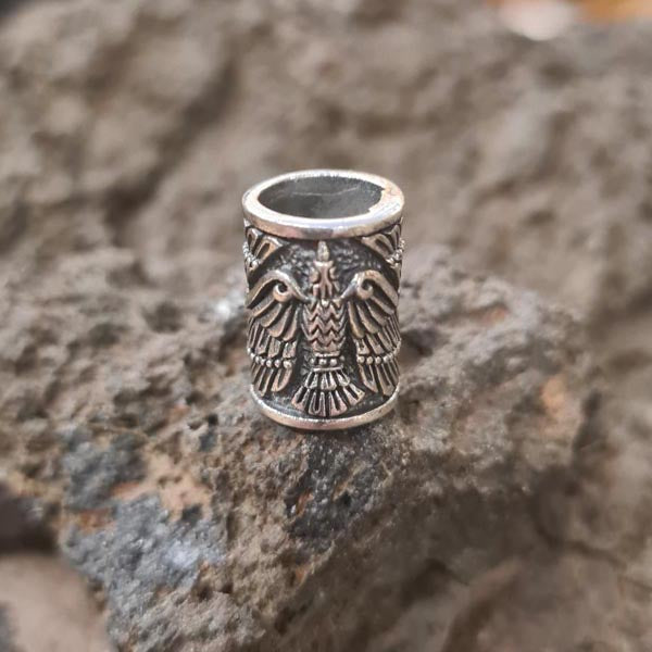 Wicca Haarperle Raben aus Silber