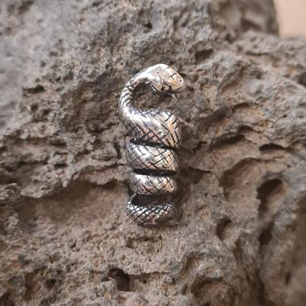 Silver Snake Hair Bead