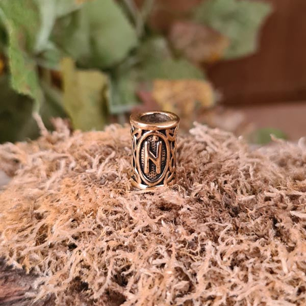 Bartperle Wikinger Rune aus Bronze