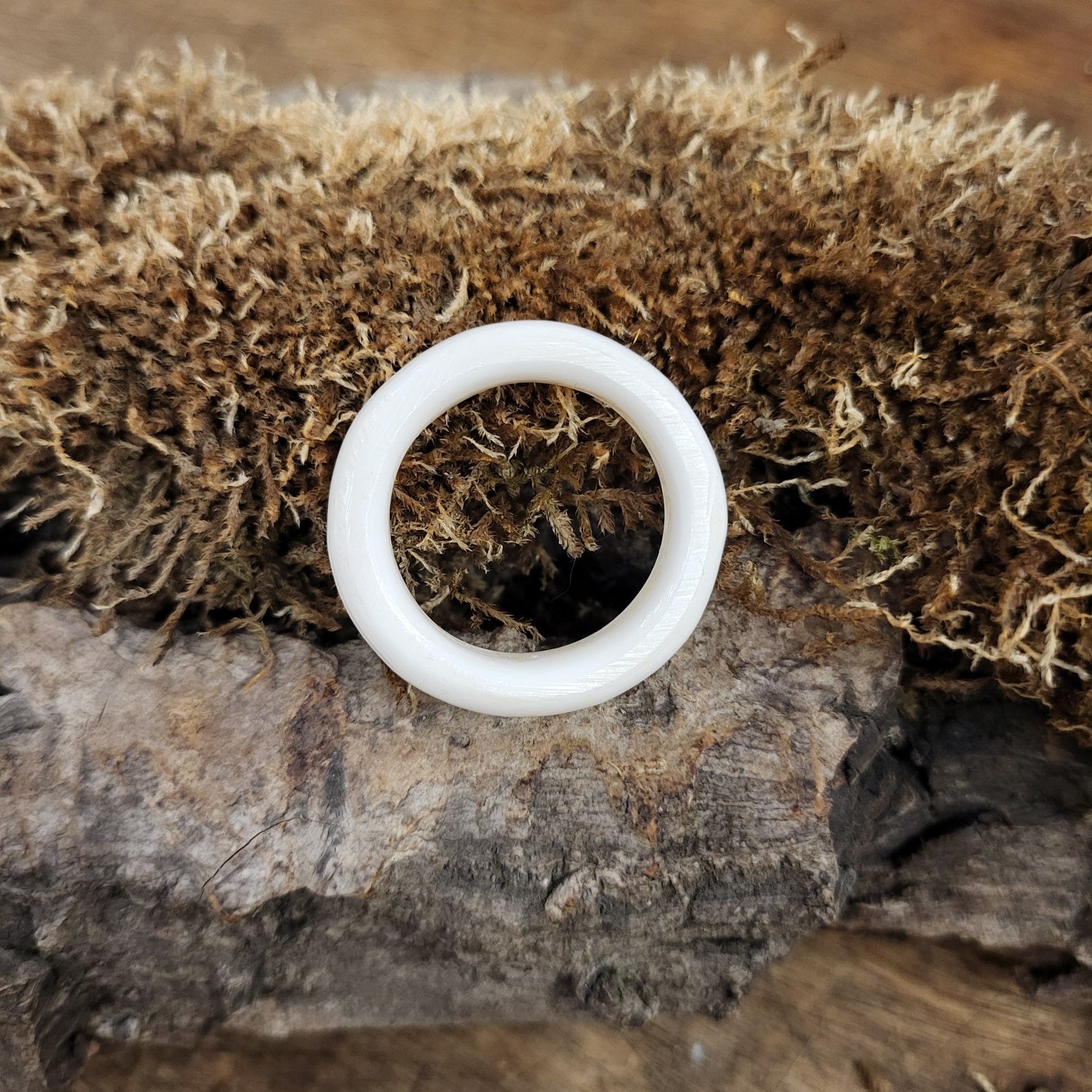Handmade round bone ring