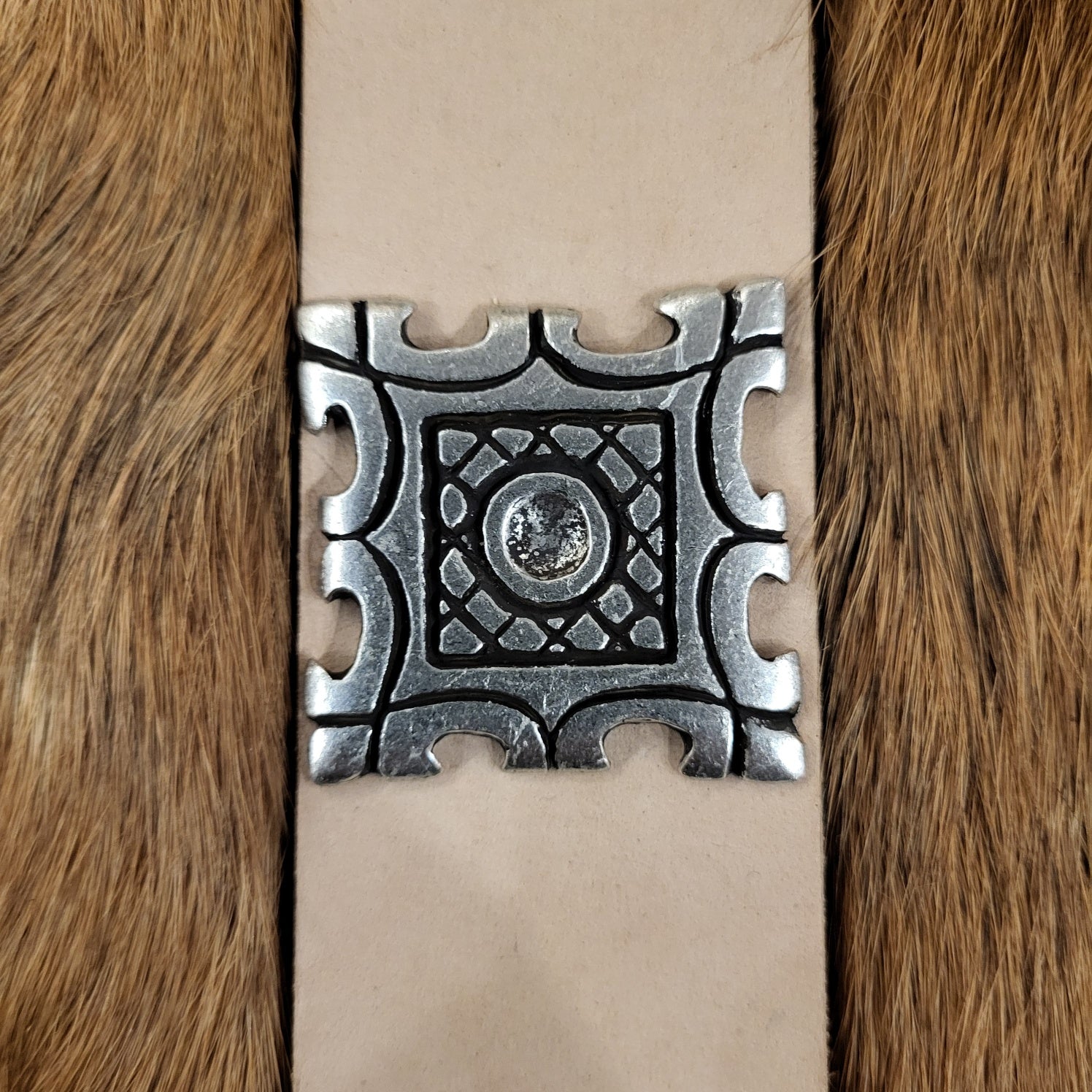 Hochmittelalter Zierniet Quadrat für 4 cm Riemen