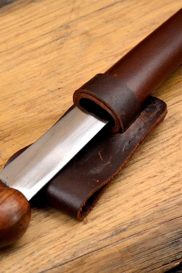 Landsknecht Ballock Dagger with Leather Scabbard