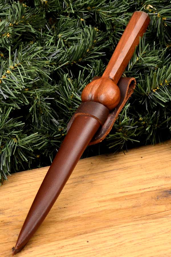 Landsknecht Ballock Dagger with Leather Scabbard