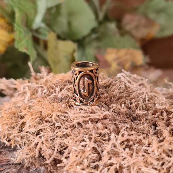 Bartperle Wikinger Rune aus Bronze
