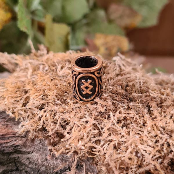 Bartperle Wikinger Rune aus Bronze