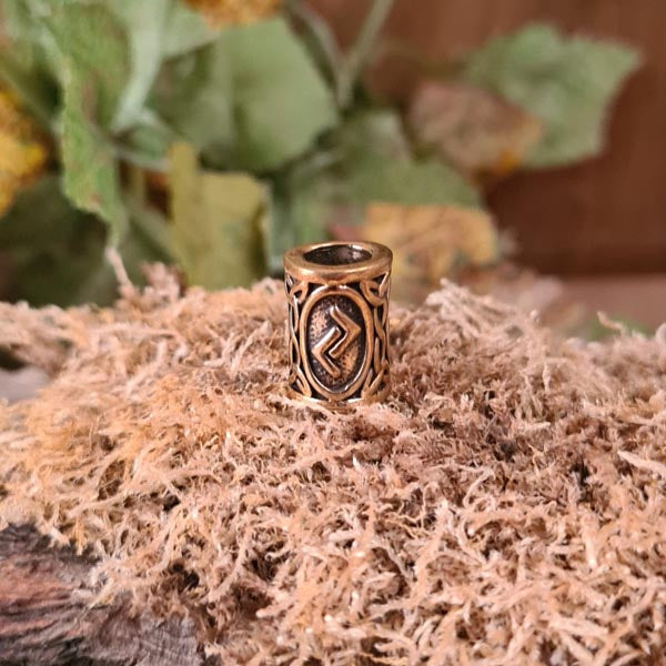 Bartperle Wikinger Rune aus Bronze