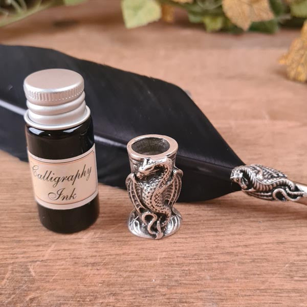 Kalligrafie Schreibset Drache mit schwarzer Feder