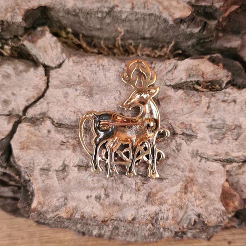 Celtic brooch, stag, bronze