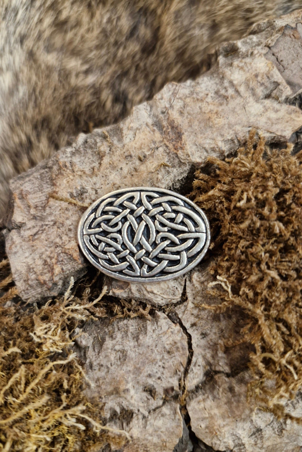 Kelten Messergriffendstück mit Knotenmuster aus Bronze für DIY Messerbau