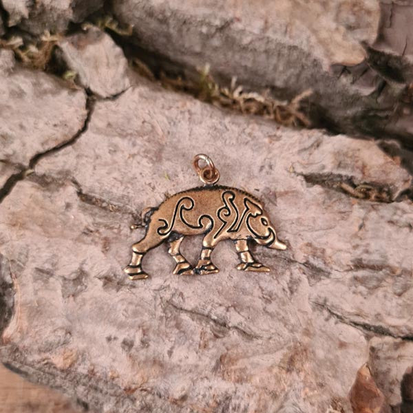 Kelten Amulett Eber aus Bronze