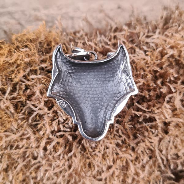 Amulett Keltischer Wolfskopf aus Silber