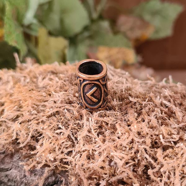 Bartperle Wikinger Rune aus Bronze