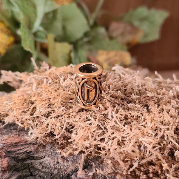 Bartperle Wikinger Rune aus Bronze