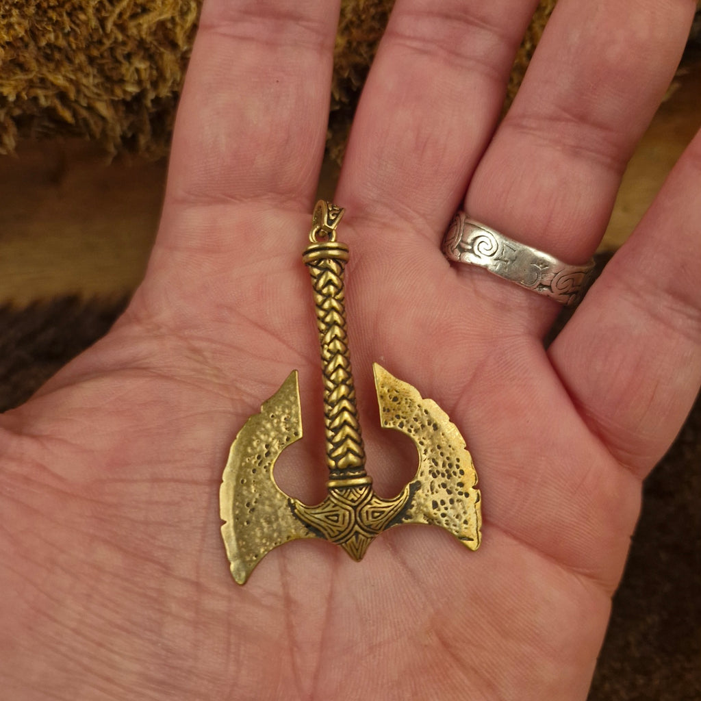 LARP Amulett Zwergenaxt aus Bronze
