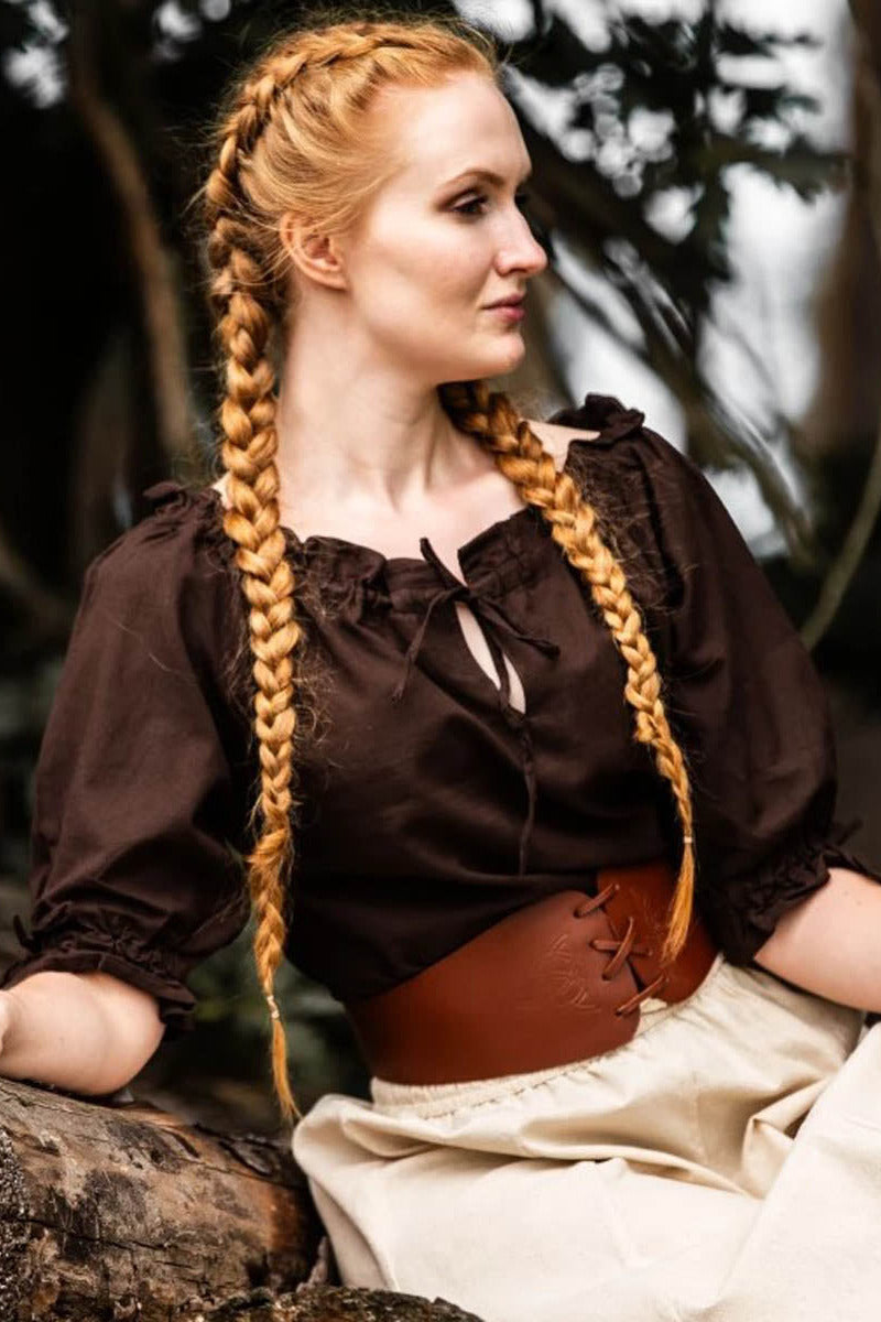LARP Bluse kurzarm mit Schnürung