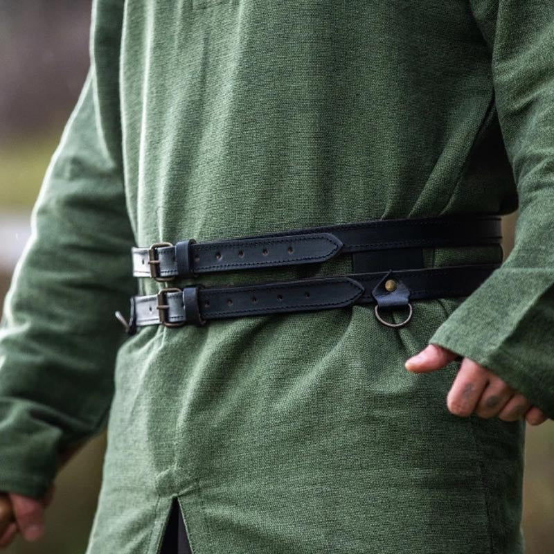 LARP Double Belt Norseman made of Leather