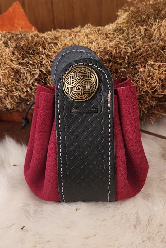 LARP Leather Pouch with Decorative Rivet