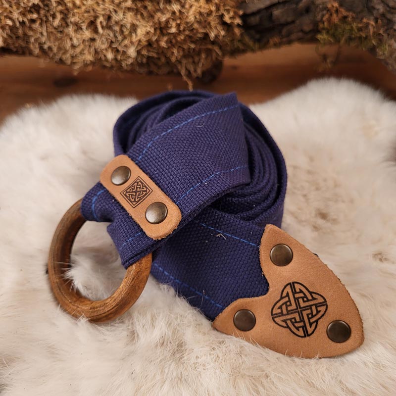 LARP Ring Belt with Leather Appliqué made of Cotton