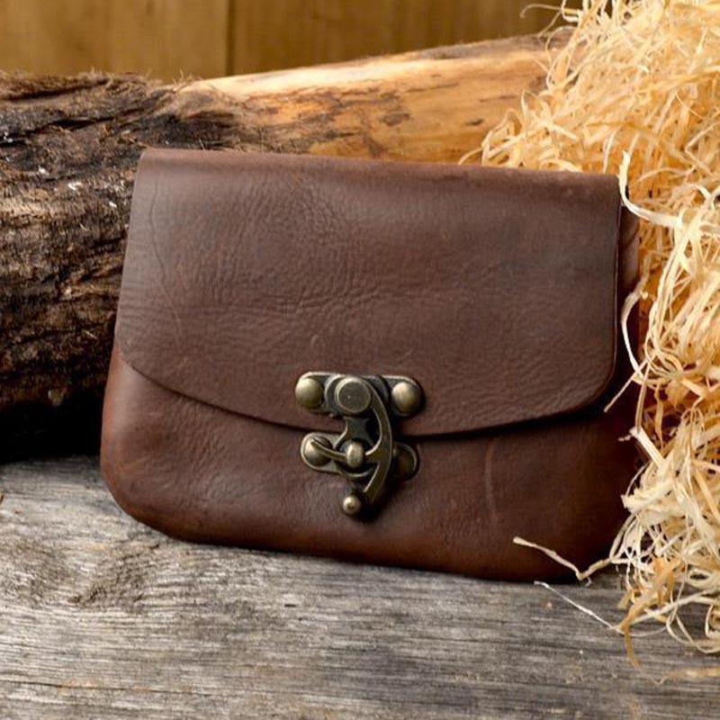 LARP Nubuck Leather Belt Pouch with Toggle Closure