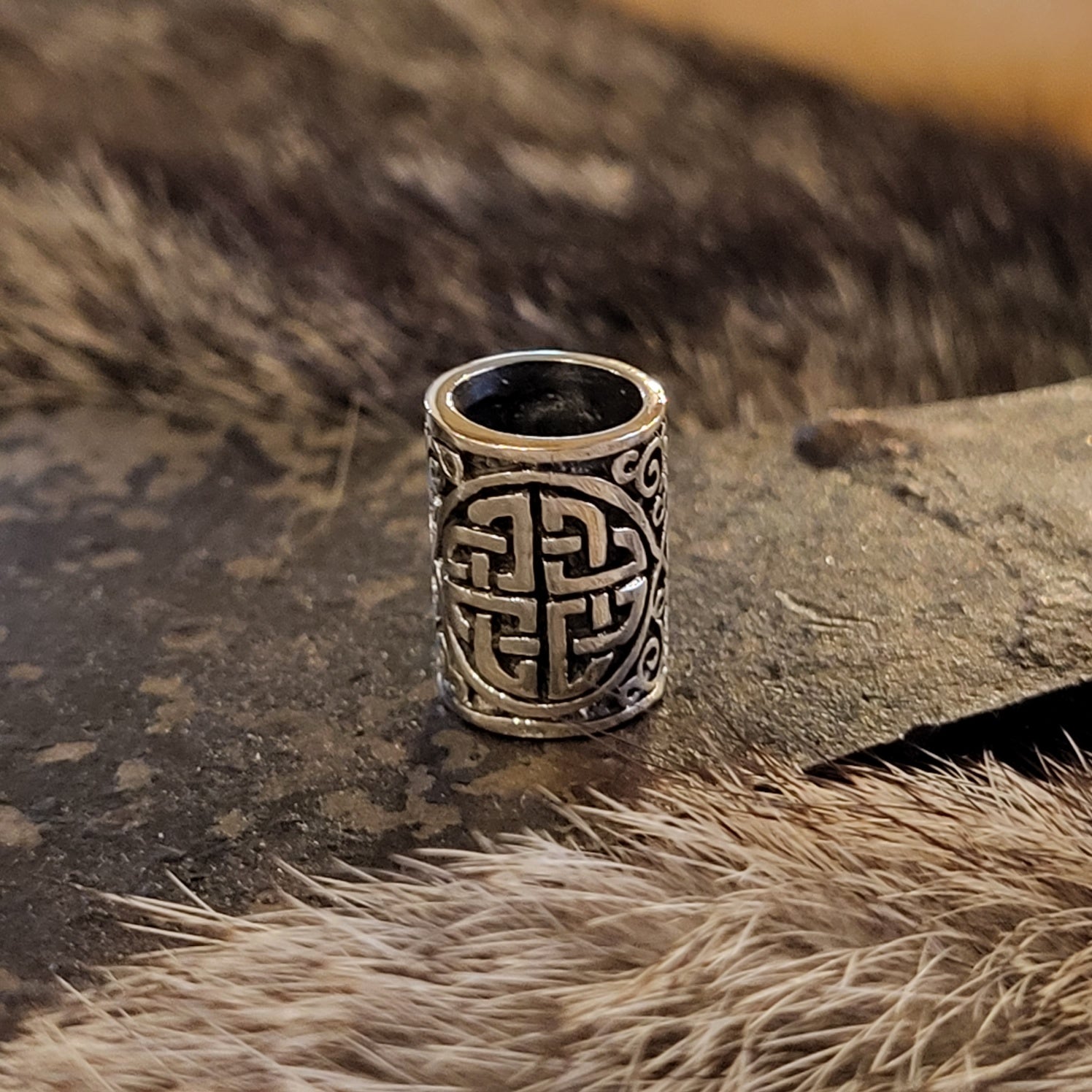 LARP Haar & Schmuckperle Schildknoten aus Silber