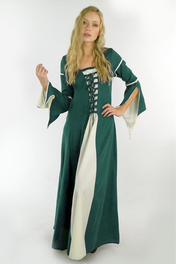 LARP Kleid mit Trompetenärmel & Schnürung