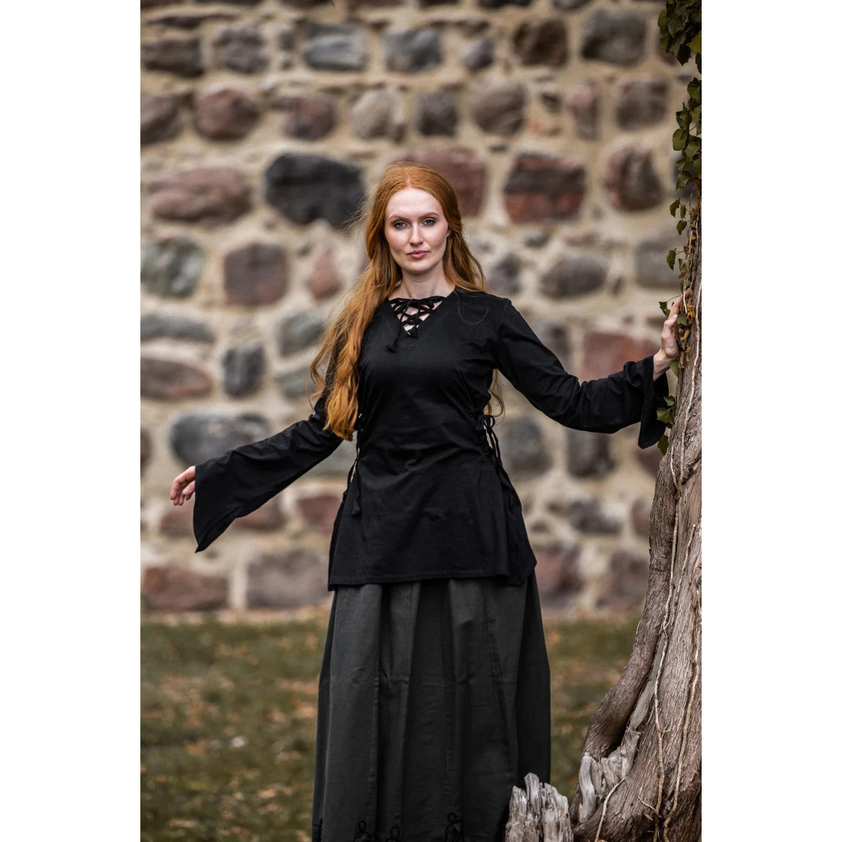 LARP Top with Lacing and Hood