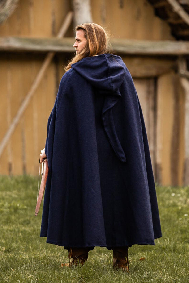 LARP Umhang mit langer Kapuze aus Wolle