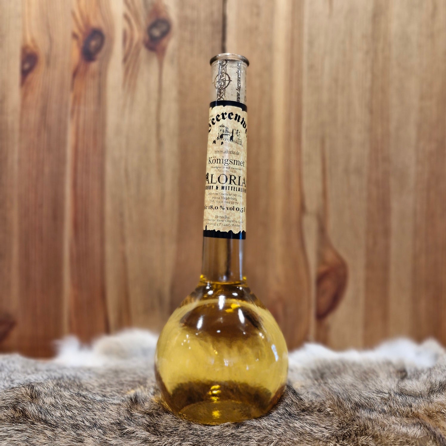 Metlikör Königsmet in Elixierflasche