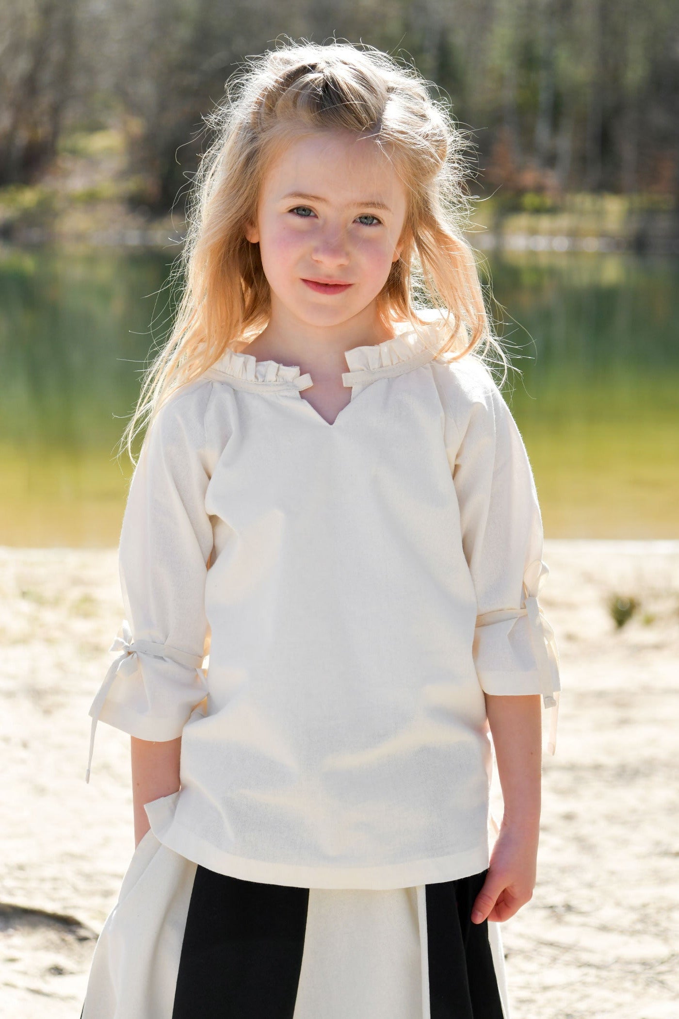 Mittelalter Bluse 3/4 Arm für Kinder