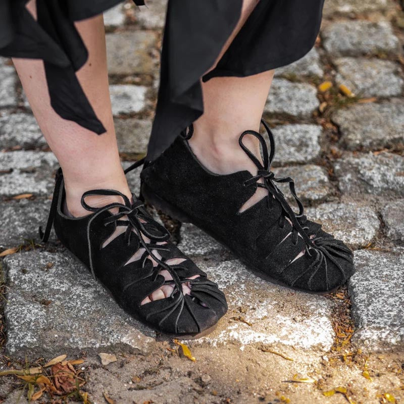Medieval Suede Bundschuh Shoes