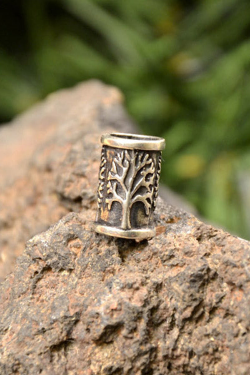 Medieval Hair & Jewelry Bead Tree of Life made of Silver