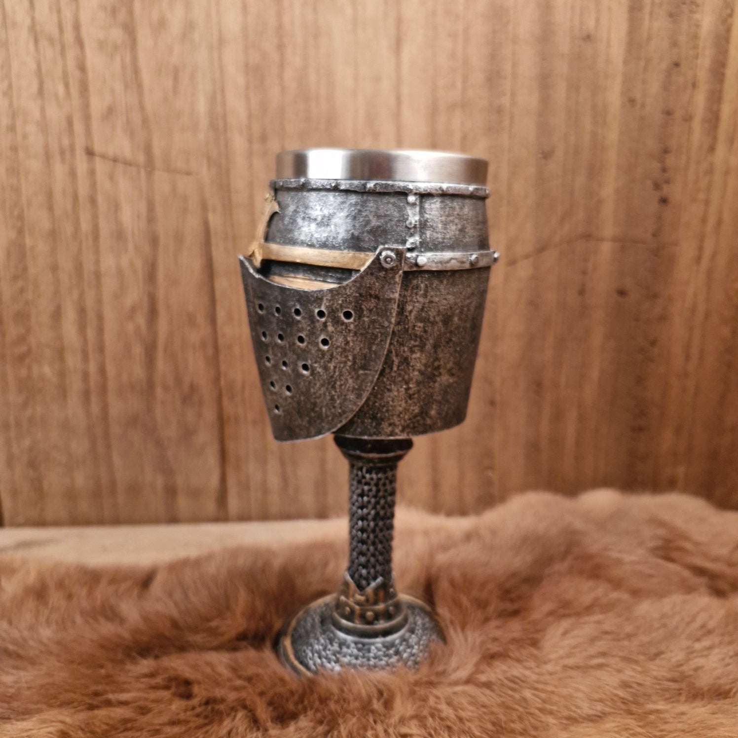 Mittelalter Kelch Ritterhelm - handbemalt