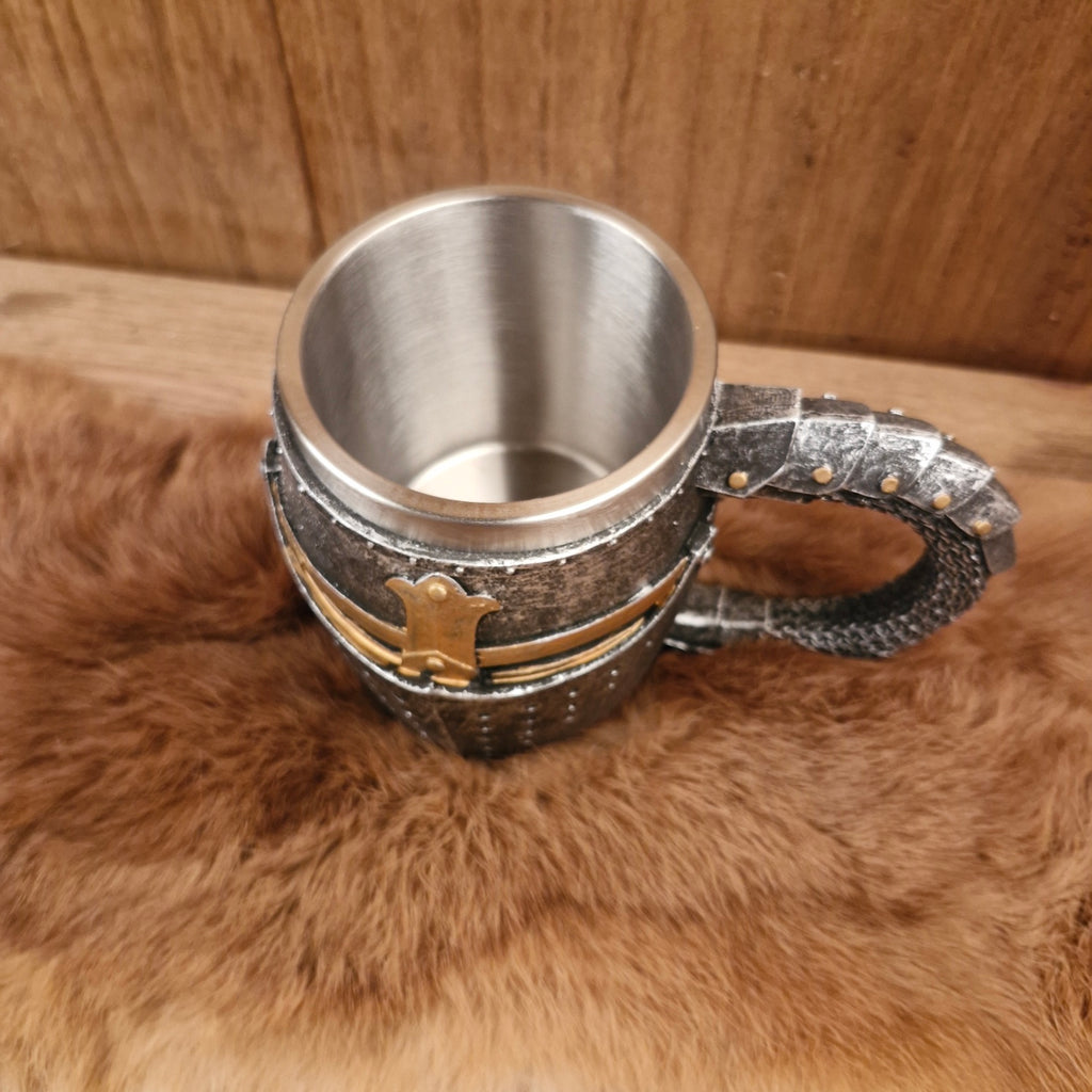 Mittelalter Krug Ritterhelm - handbemalt