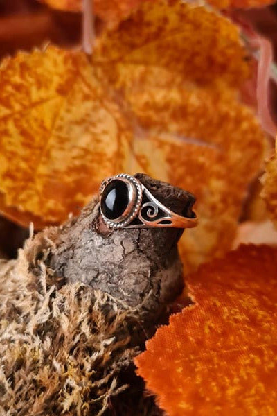 Mittelalter Ring mit Onyx aus Silber