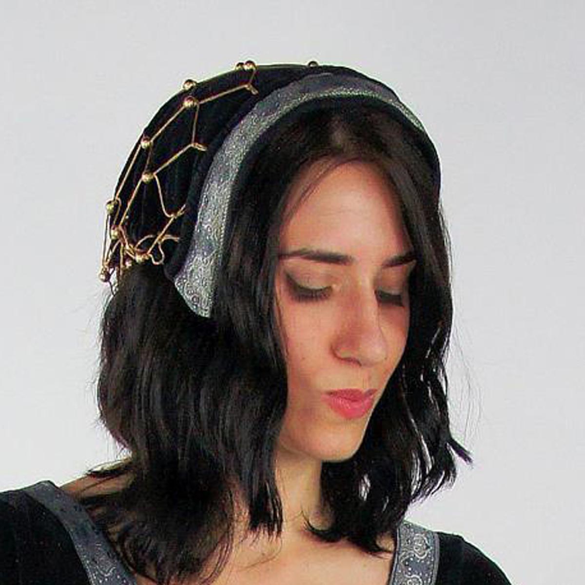 Mittelalter Samthaube