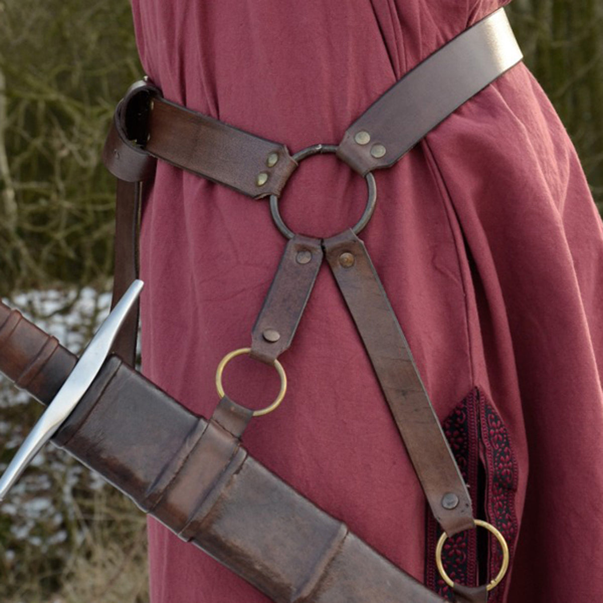 Medieval Sword Belt Warrior Leather