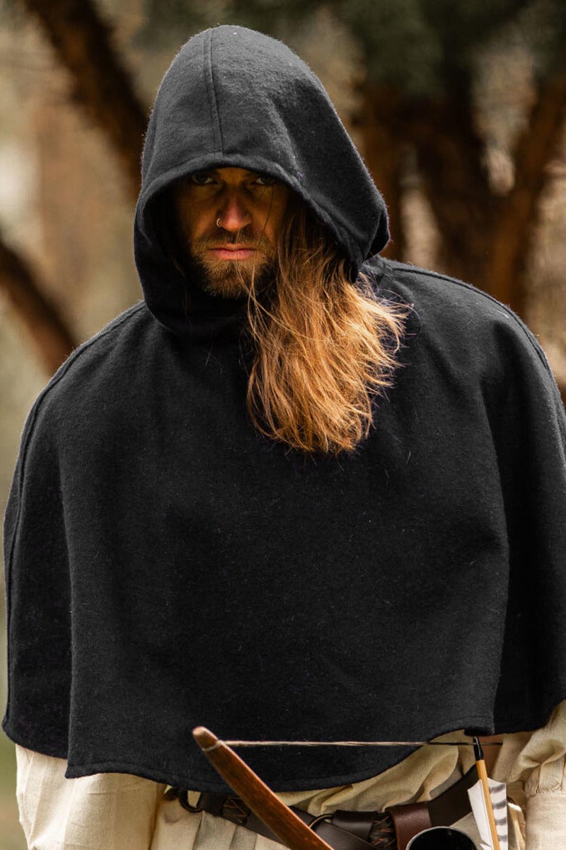 Medieval Wool Gugel with long hood