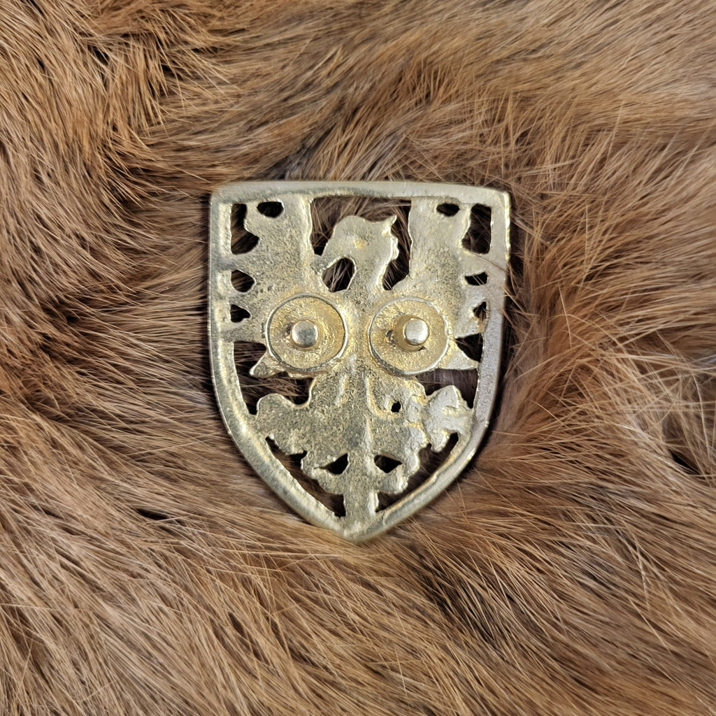 Mittelalter Zierniet Wappen mit Adler aus Messing
